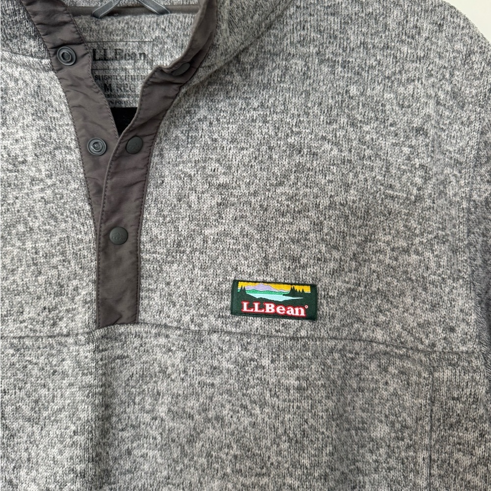 L.L. Bean Mens Sweater Fleece Slightly Fitted Pullover sz M - Picture 3 of 5